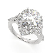 Ada Pear Cut Halo Pave Engagement Ring Setting - Nivetta
